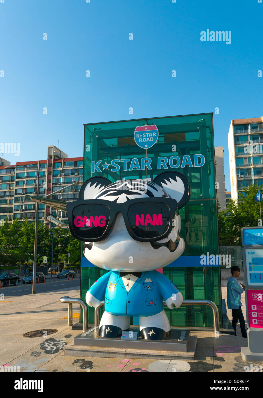 Gangnamdol su k star road, capitale nazionale area, Seoul, Corea del Sud Foto Stock