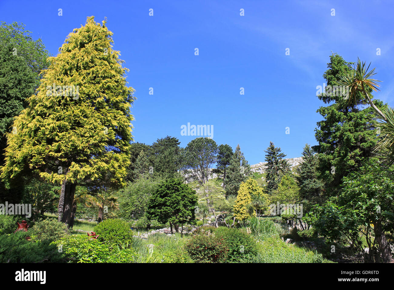 I giardini formali in Happy Valley, Llandudno Foto Stock