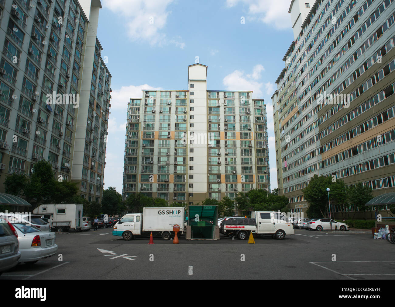 Appartamenti Residenziali in yangcheong yangcheong dove molti north korean defectors live, capitale nazionale area, Seoul, Corea del Sud Foto Stock
