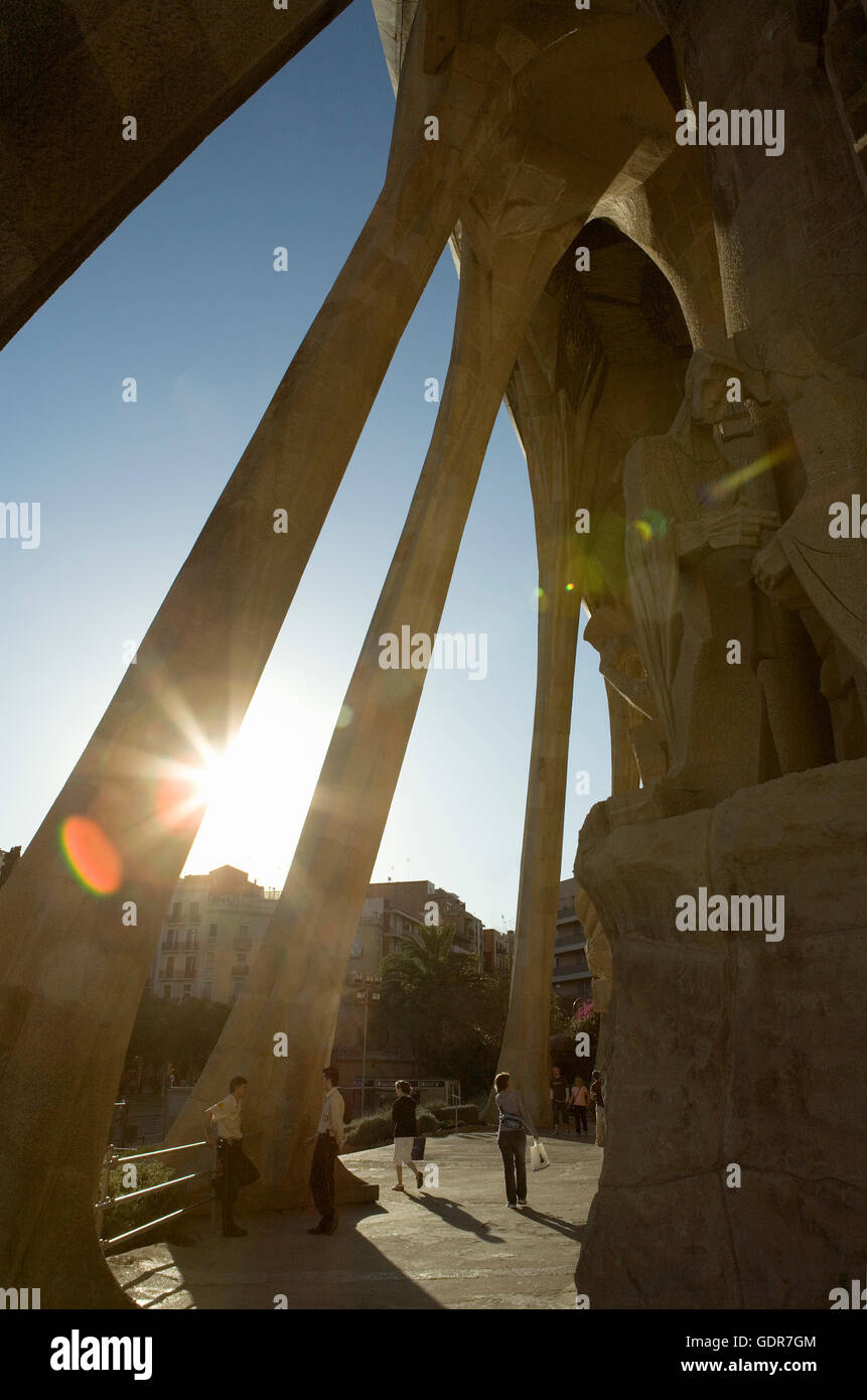 Barcellona, La Sagrada Familia: passione facciata Foto Stock
