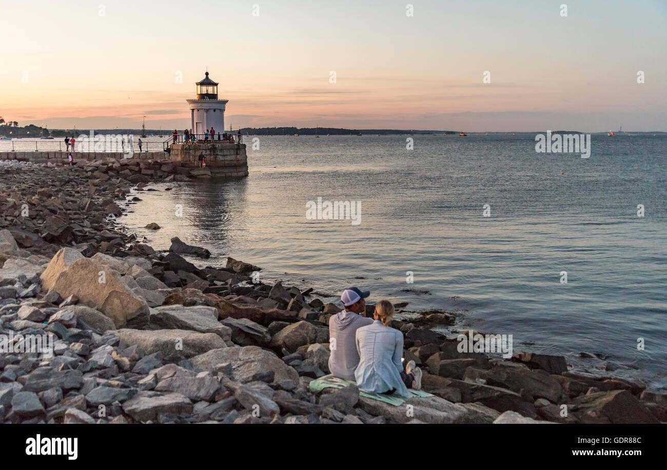 Portland Breakwater faro Foto Stock