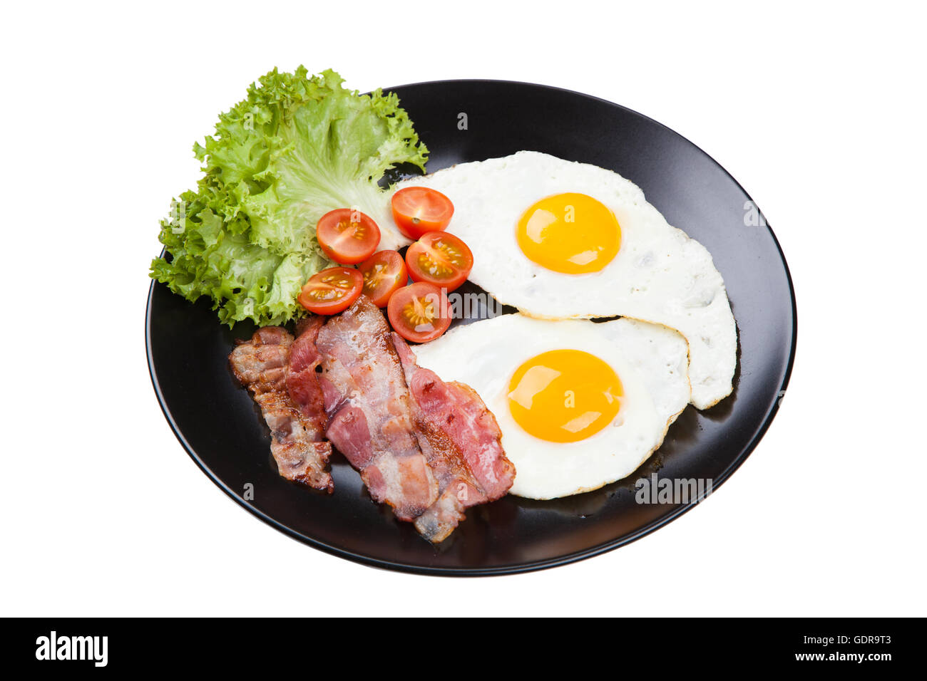 La prima colazione tradizionale su una piastra Foto Stock