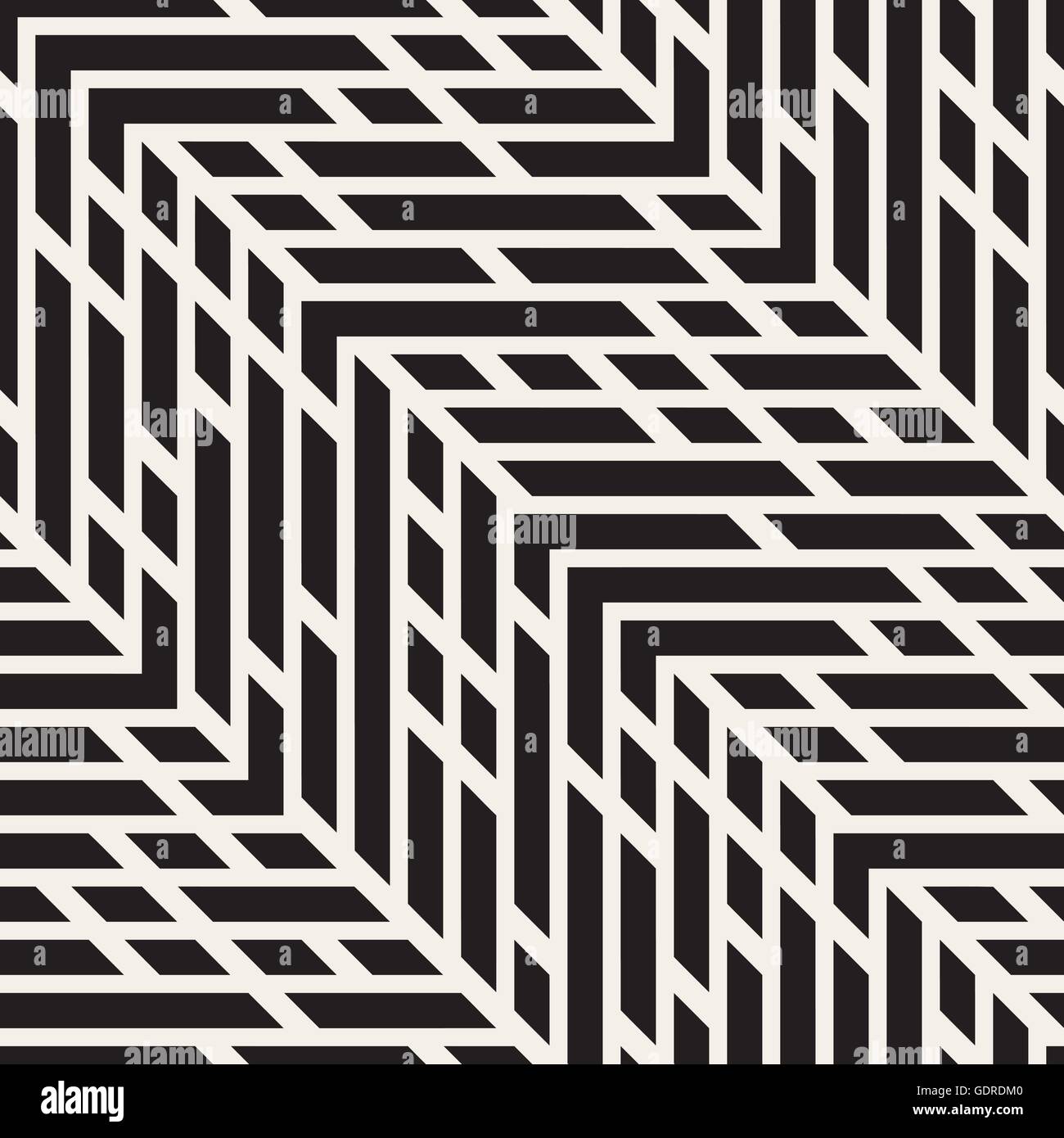 Vector Seamless in bianco e nero accozzaglia linee a zig-zag diagonale Illustrazione Vettoriale