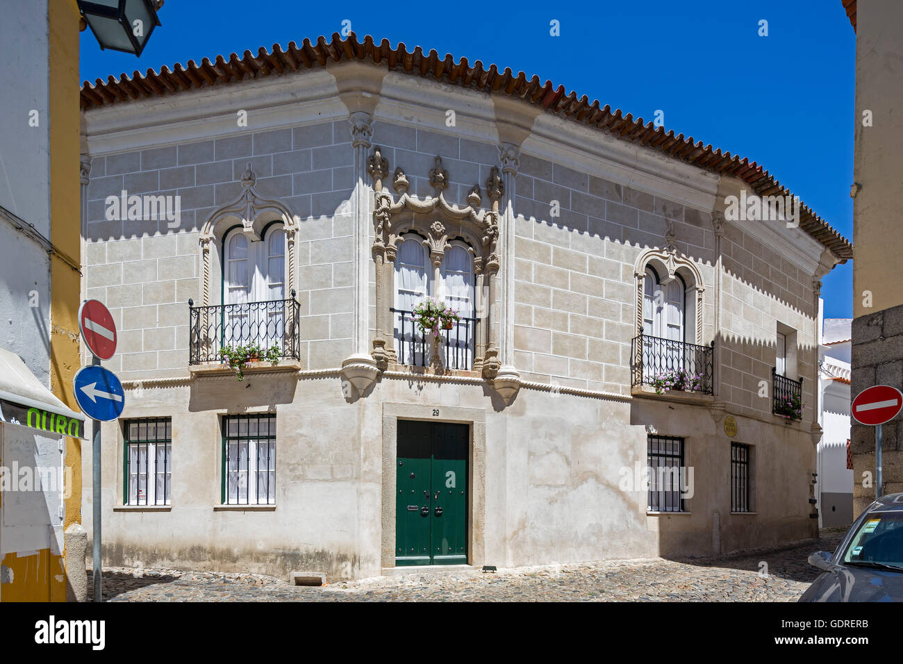 Classic casa piastrellato, Evora, distretto di Évora, Portogallo, Europa, viaggi, fotografia di viaggio Foto Stock