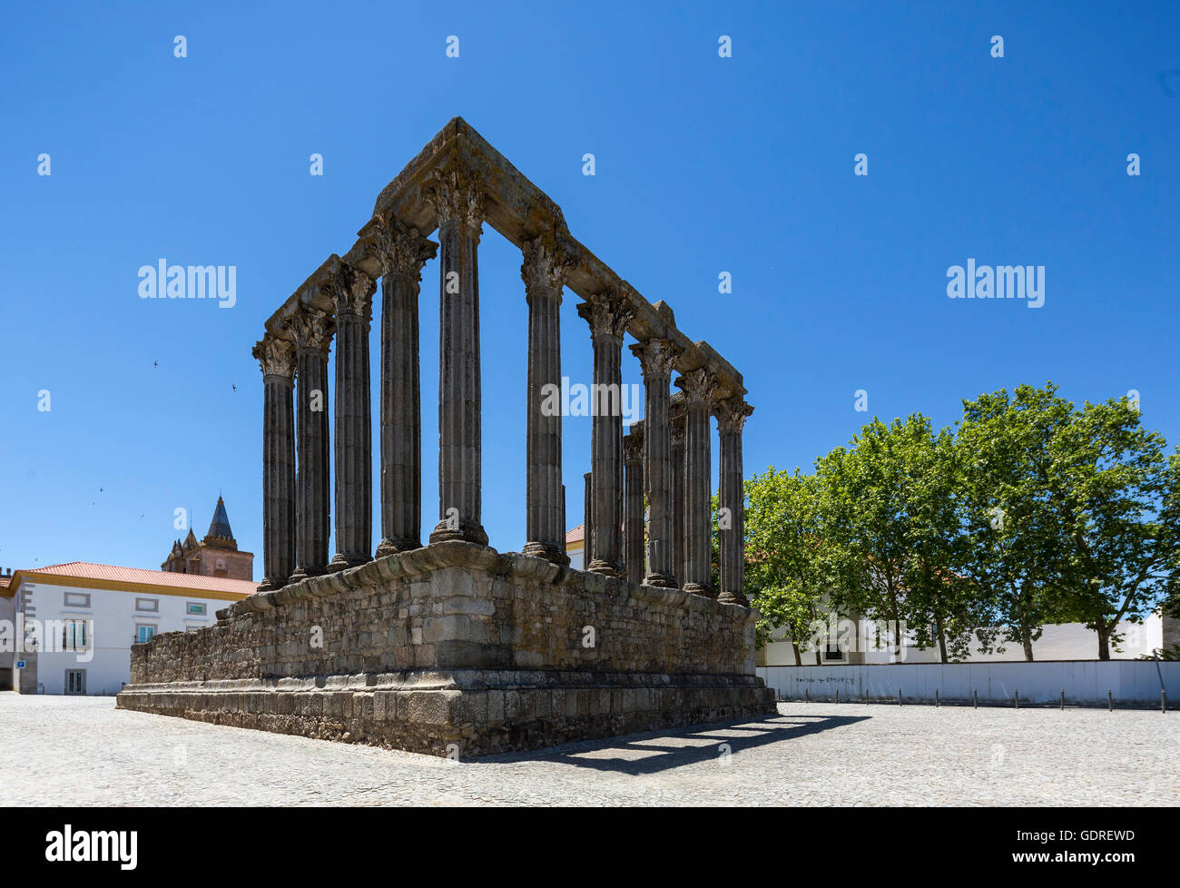 Il Tempio di Diana di Evora, Evora, distretto di Évora, Portogallo, Europa, viaggi, fotografia di viaggio Foto Stock