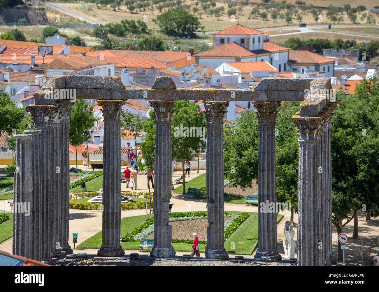 Il Tempio di Diana di Evora, Evora, distretto di Évora, Portogallo, Europa, viaggi, fotografia di viaggio Foto Stock
