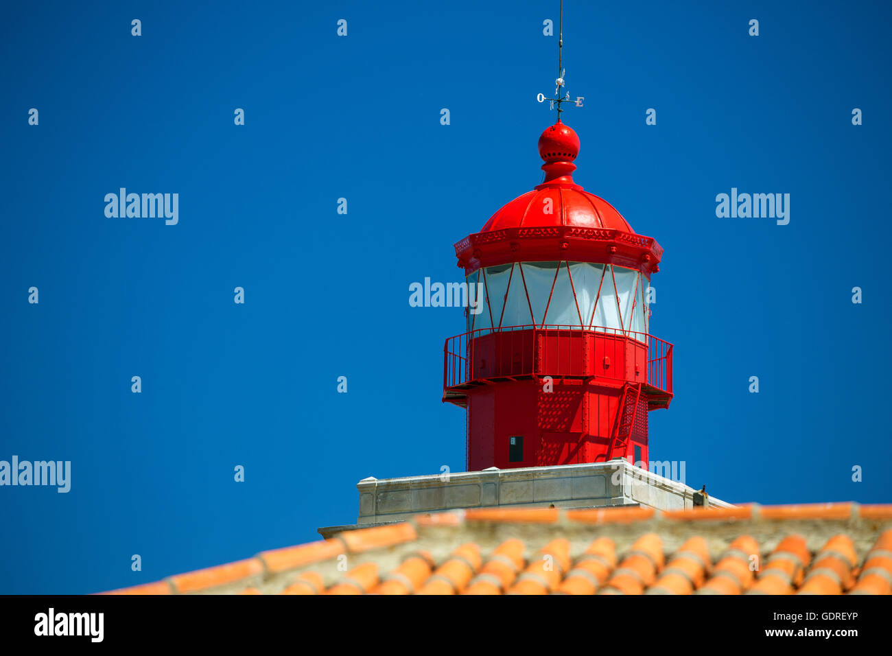 Cabo da Roca Lighthouse, il punto più occidentale del continente europeo, costa di Lisbona, São João das Covas, distretto di Lisbona, Foto Stock