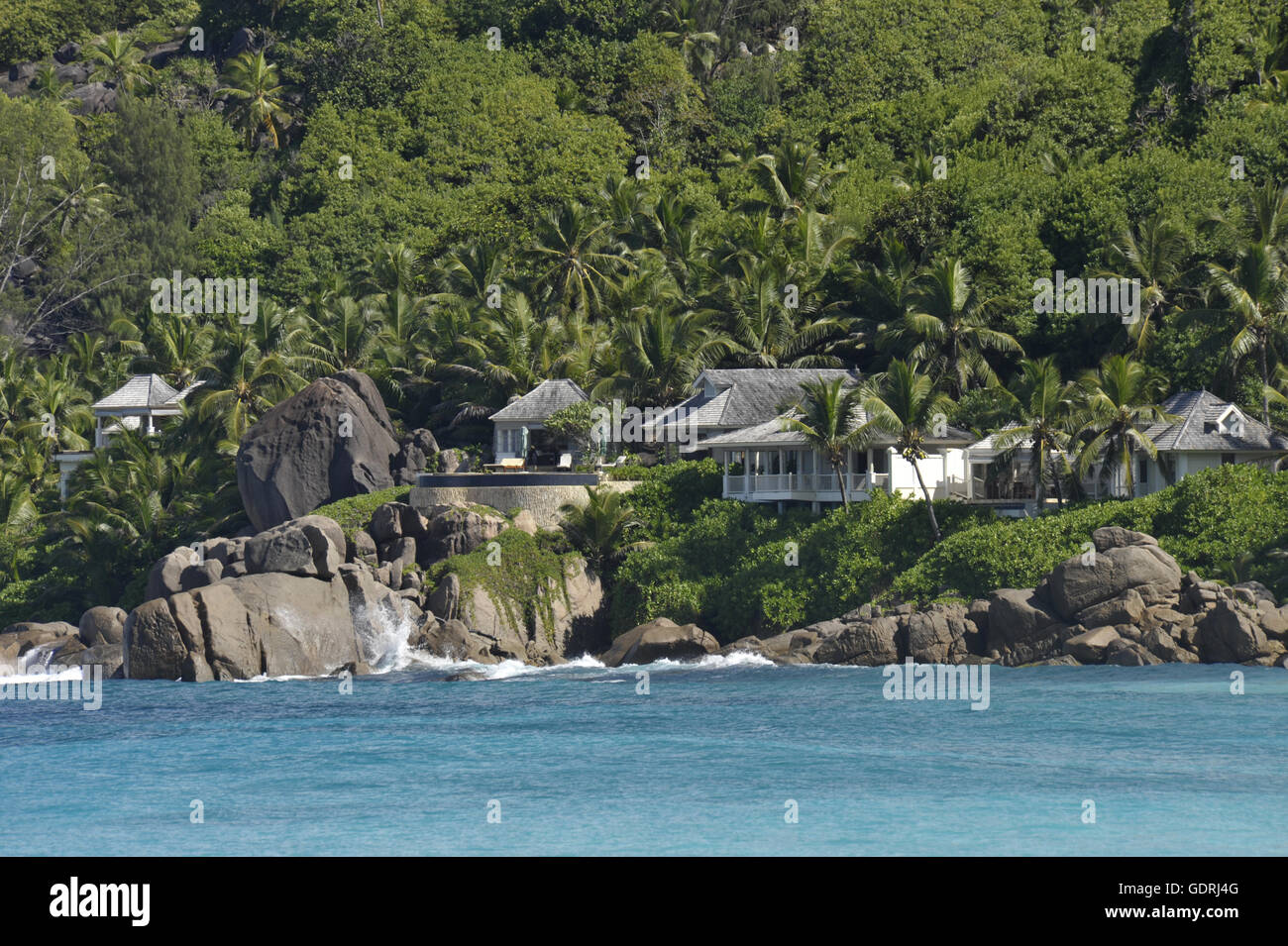 Geografia / viaggi, Seychelles, Isola di Mahe, Hotel Banyan Tree, spiaggia, Additional-Rights-Clearance-Info-Not-Available Foto Stock