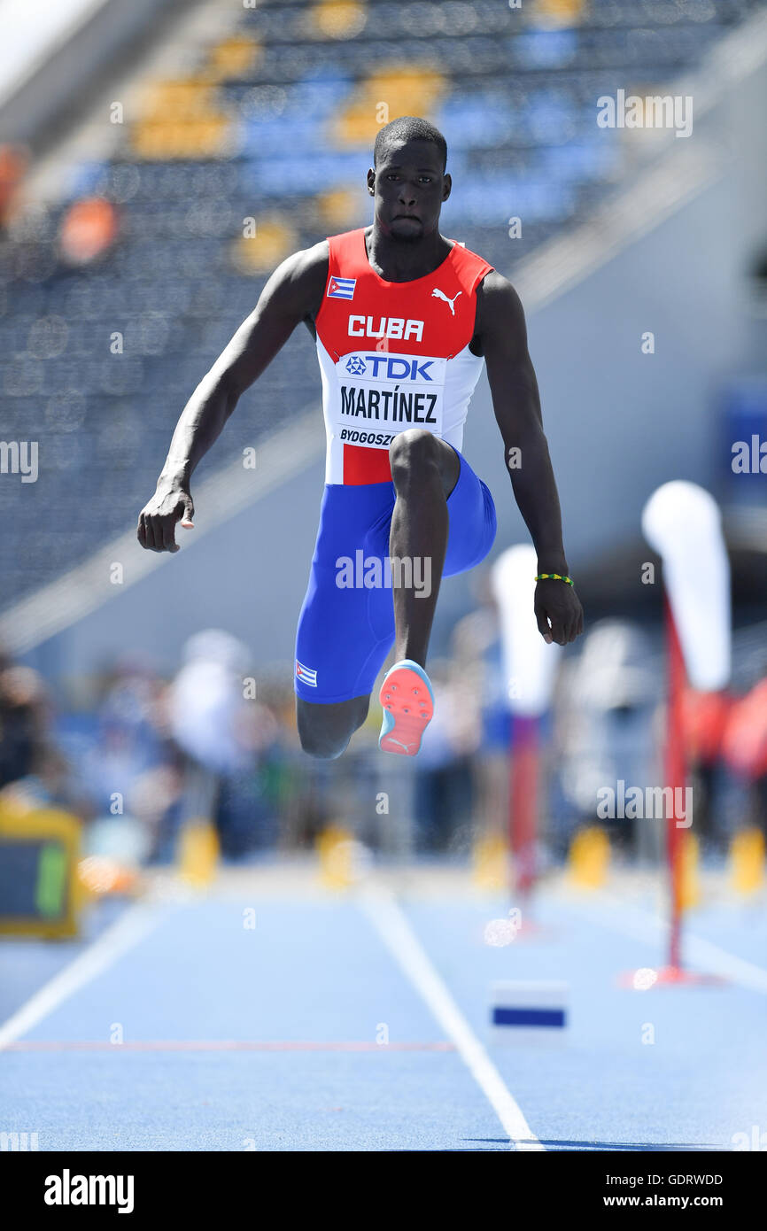 Bydgoszcz (Polonia). Il 20 luglio, 2016. Lazaro Martinez di Cuba nel giro di qualifica del mens salto triplo durante la sessione mattutina del Giorno 2 dell'IAAF Junior World Championships a Zawisza Stadium il 20 luglio 2016 a Bydgoszcz (Polonia). Credito: Roger Sedres/Alamy Live News Foto Stock