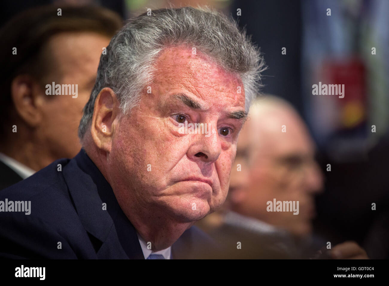 Cleveland, Ohio, USA; Luglio 20, 2016: New York congressman Pietro re alla Convention Nazionale Repubblicana. (Philip Scalia/Alamy Live News) Foto Stock