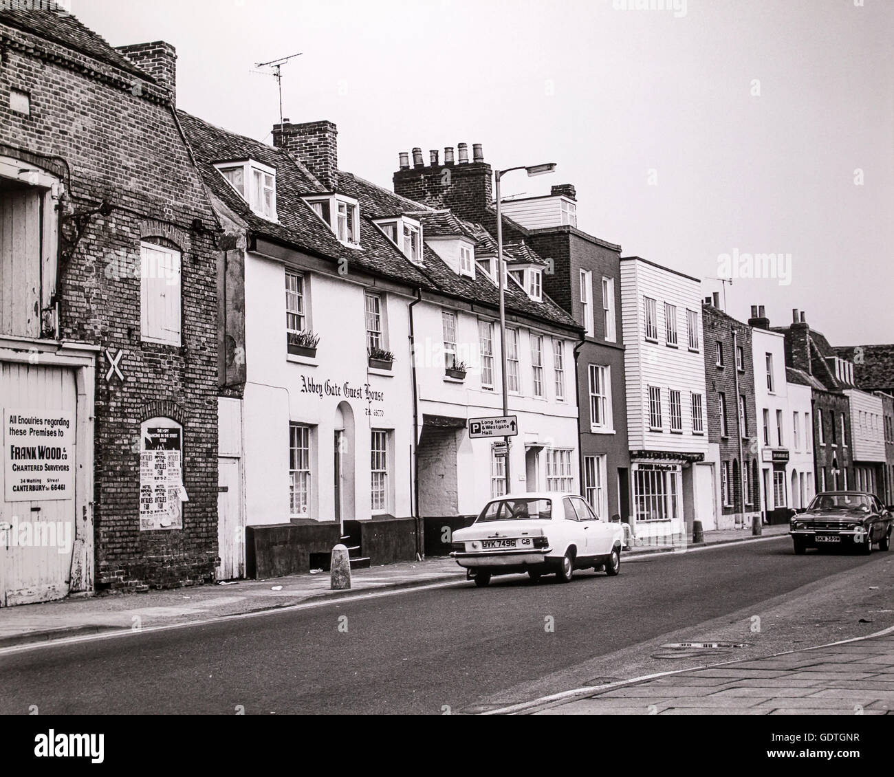 Corsia nord Canterbury degli anni settanta Kent England Bronica Fotocamera - Ilford FP4 Film Foto Stock