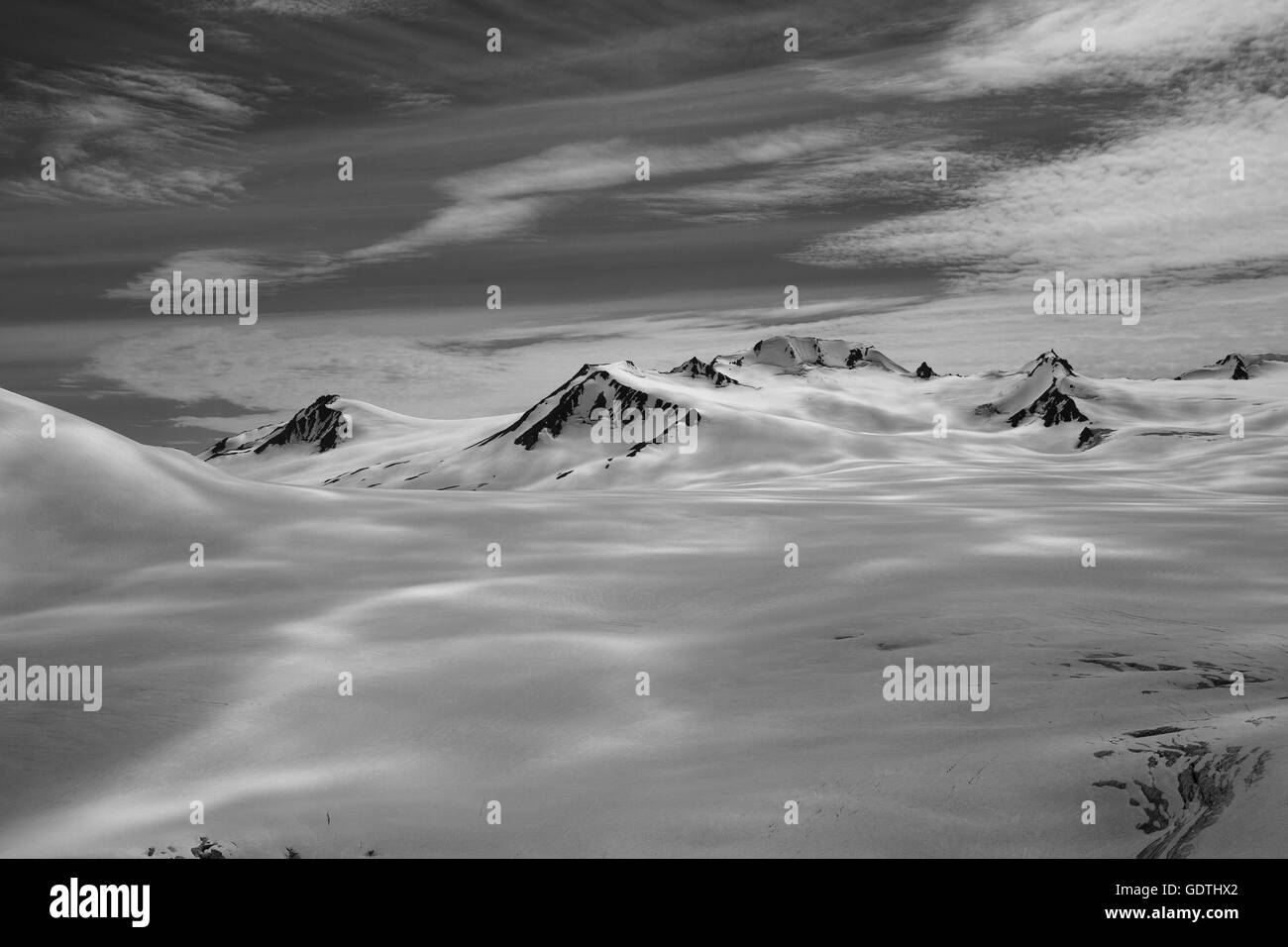 Scenic mountain view a Harding Icefield in Alaska Foto Stock