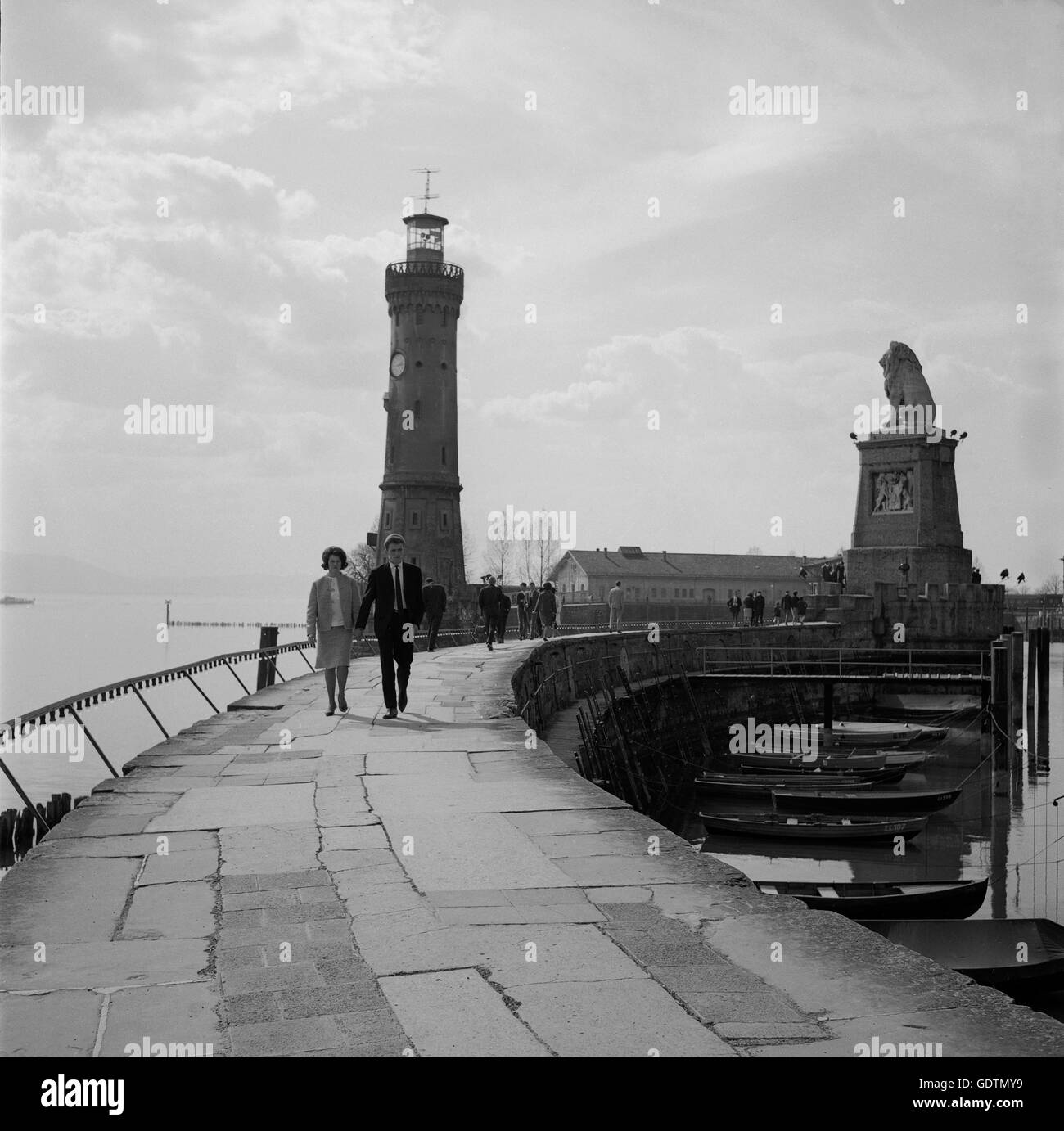 Porto di Lindau, 1953 Foto Stock