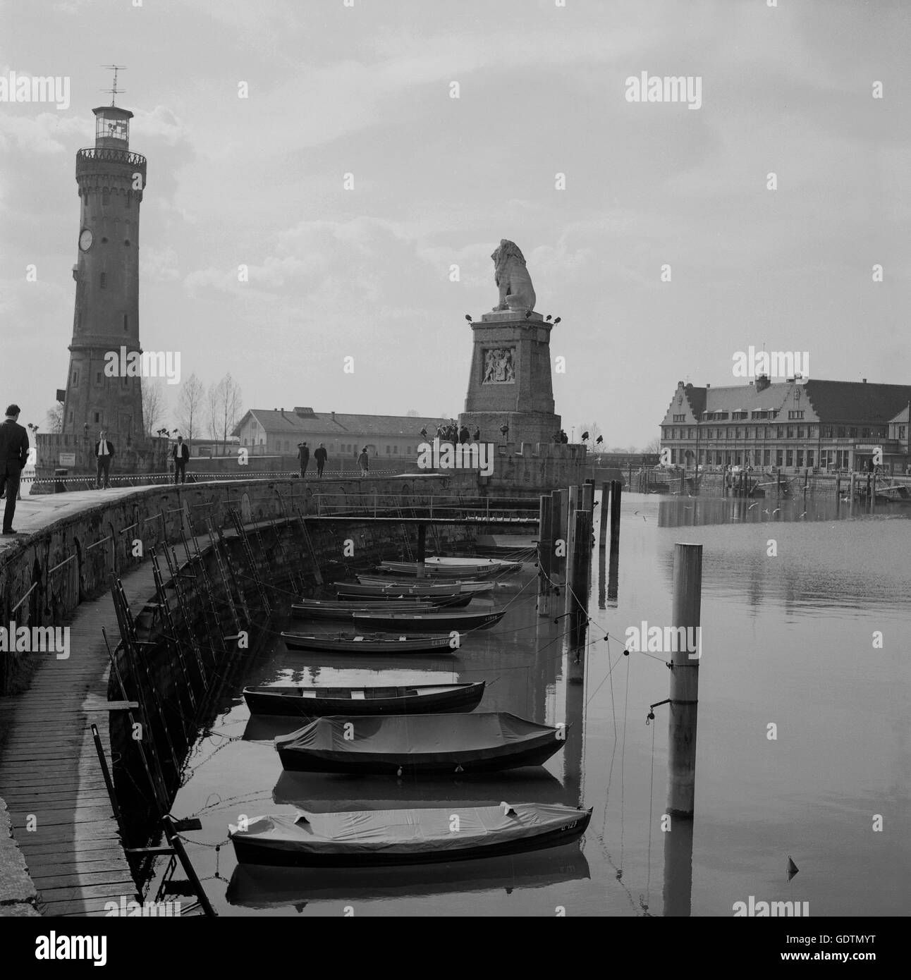 Porto di Lindau, 1966 Foto Stock