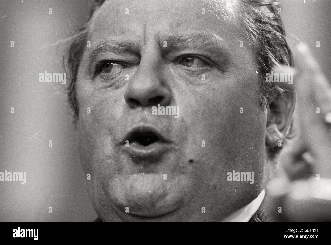 CSU leader del Partito Franz Josef Strauß al CDU convenzione di partito, 1971 Foto Stock