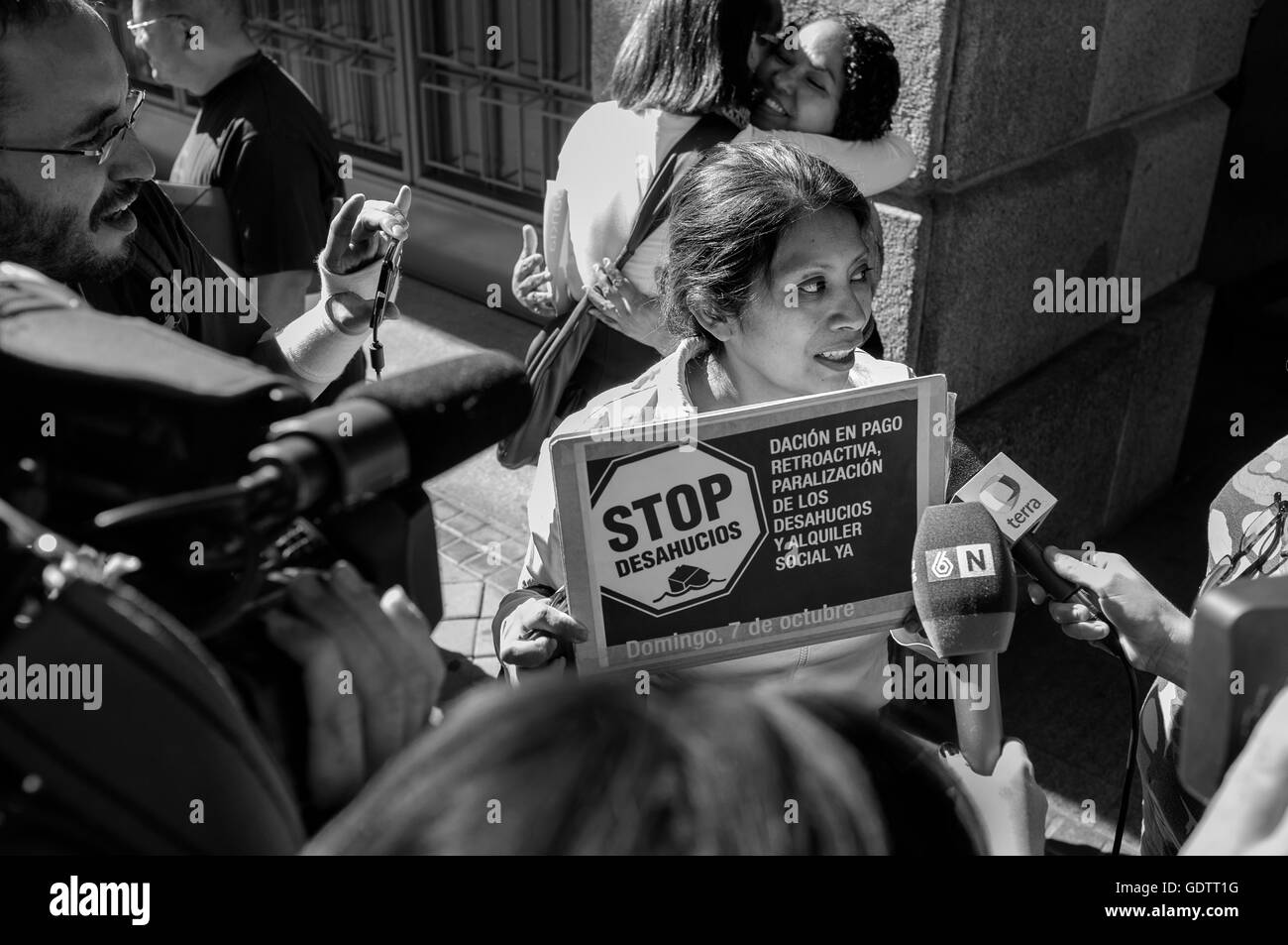 Gli attivisti del fermo della piattaforma Foto Stock