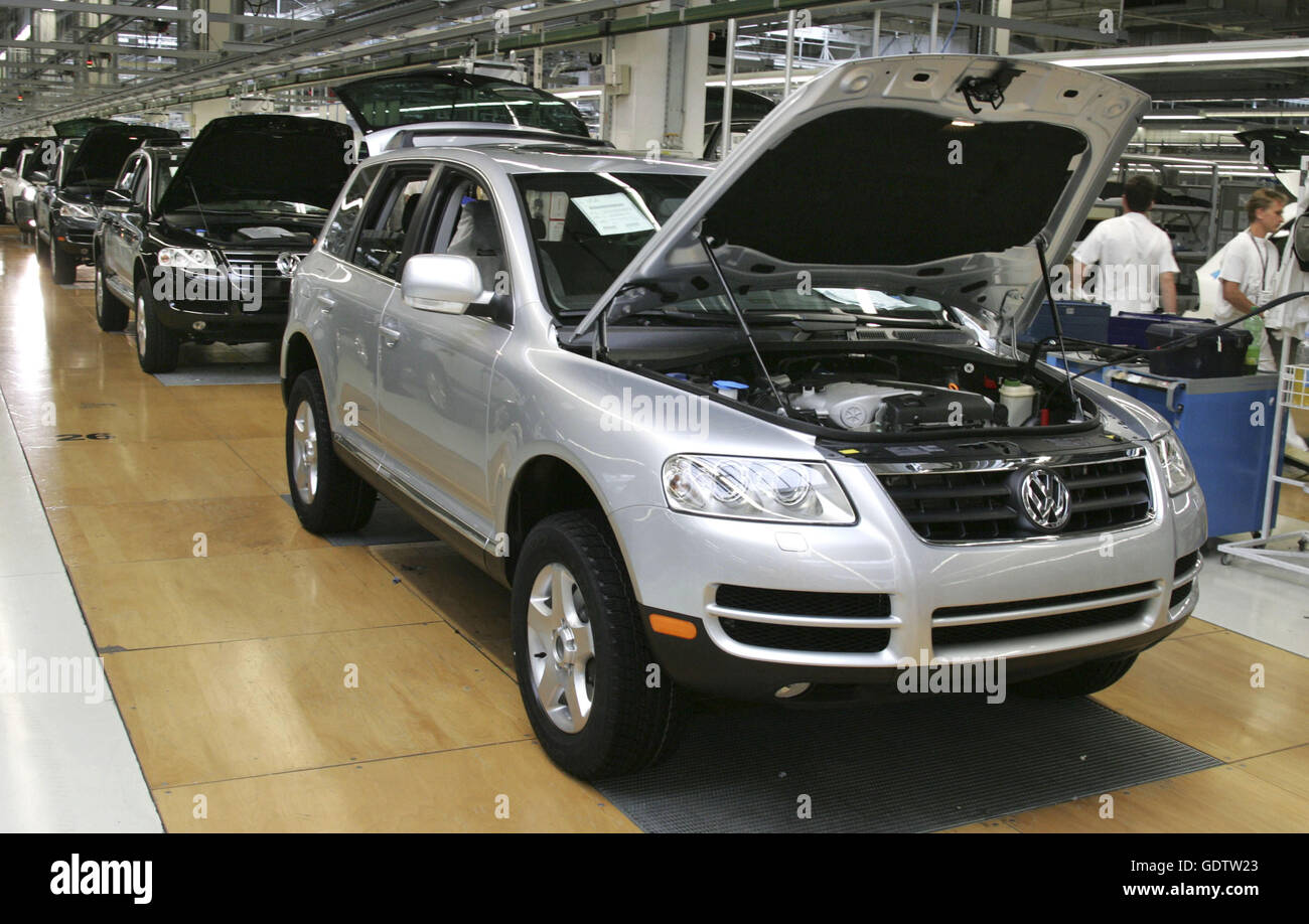 Volkswagen Touareg produzione in Bratislava Foto Stock