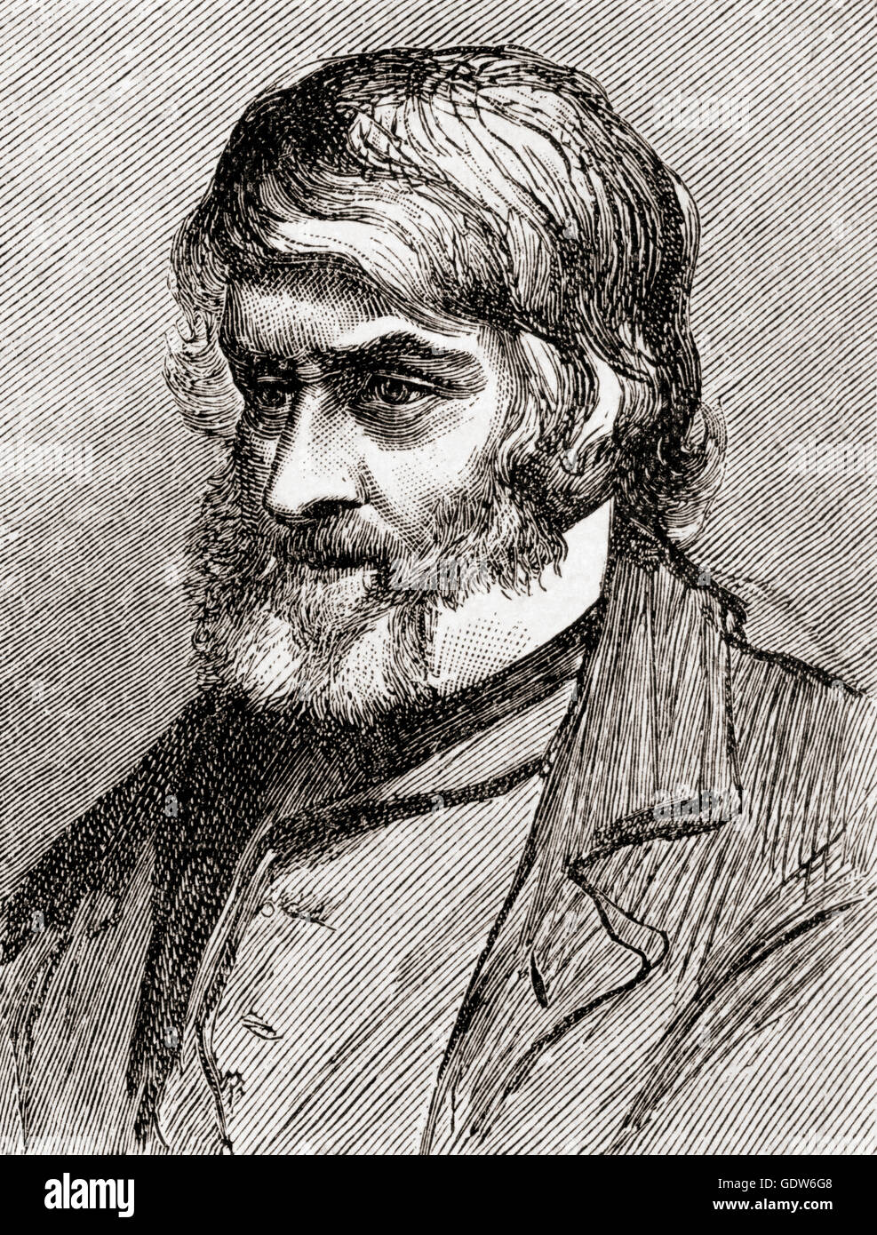 Thomas Carlyle, 1795 - 1881. Il filosofo scozzese, autore satirico, saggista, storico e insegnante. Foto Stock