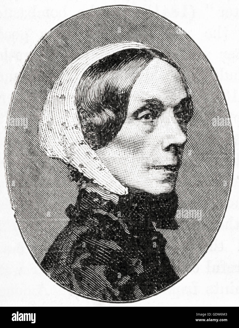 Jane Welsh Carlyle, née Jane Baillie Welsh, 1801 - 1866. Notevole la lettera-writer e la moglie del saggista Thomas Carlyle. Foto Stock