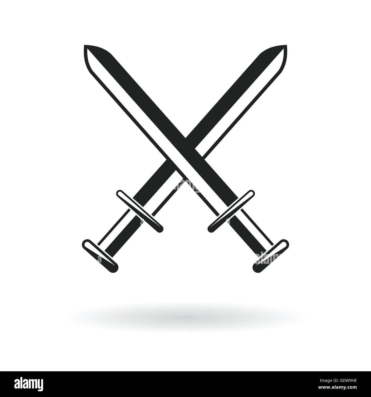 Le spade incrociate protezione braccio simbolo di sicurezza abstract  illustrazione vettoriale Immagine e Vettoriale - Alamy