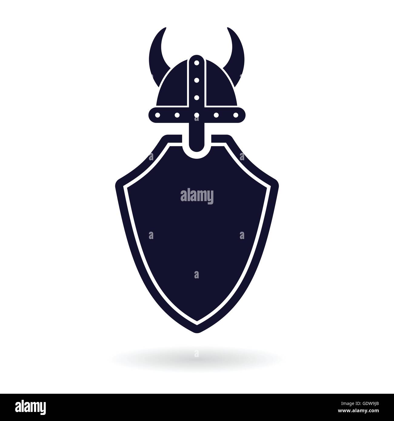 Viking scudo di protezione vettore astratto illustrazione del logo Illustrazione Vettoriale