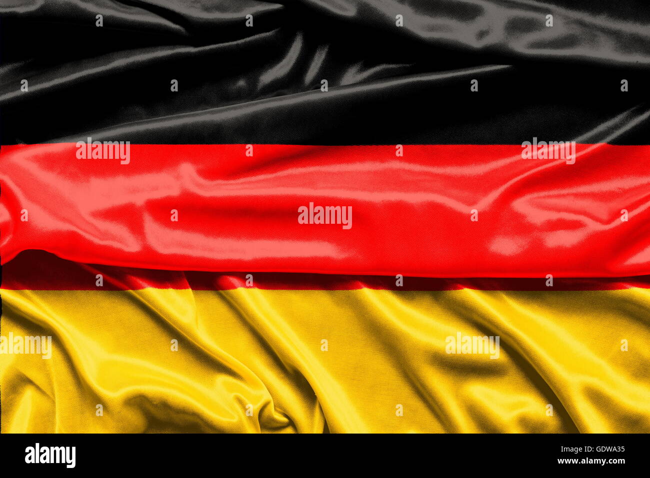 Bandiera della Germania - tessuto di sfondo, sfondi, close-up Foto Stock