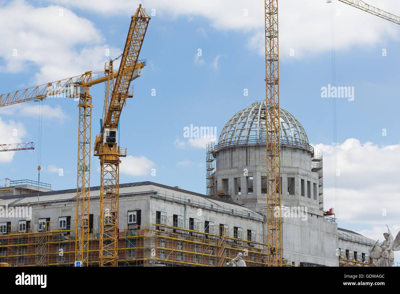 La ricostruzione - Sito in costruzione della città di Berlino Castello ( Stadtschloss) di Berlino. Foto Stock