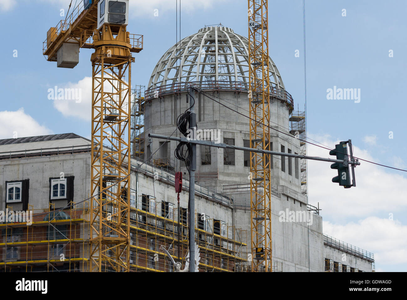 Sito in costruzione della città di Berlino Castello ( Stadtschloss) di Berlino. Foto Stock