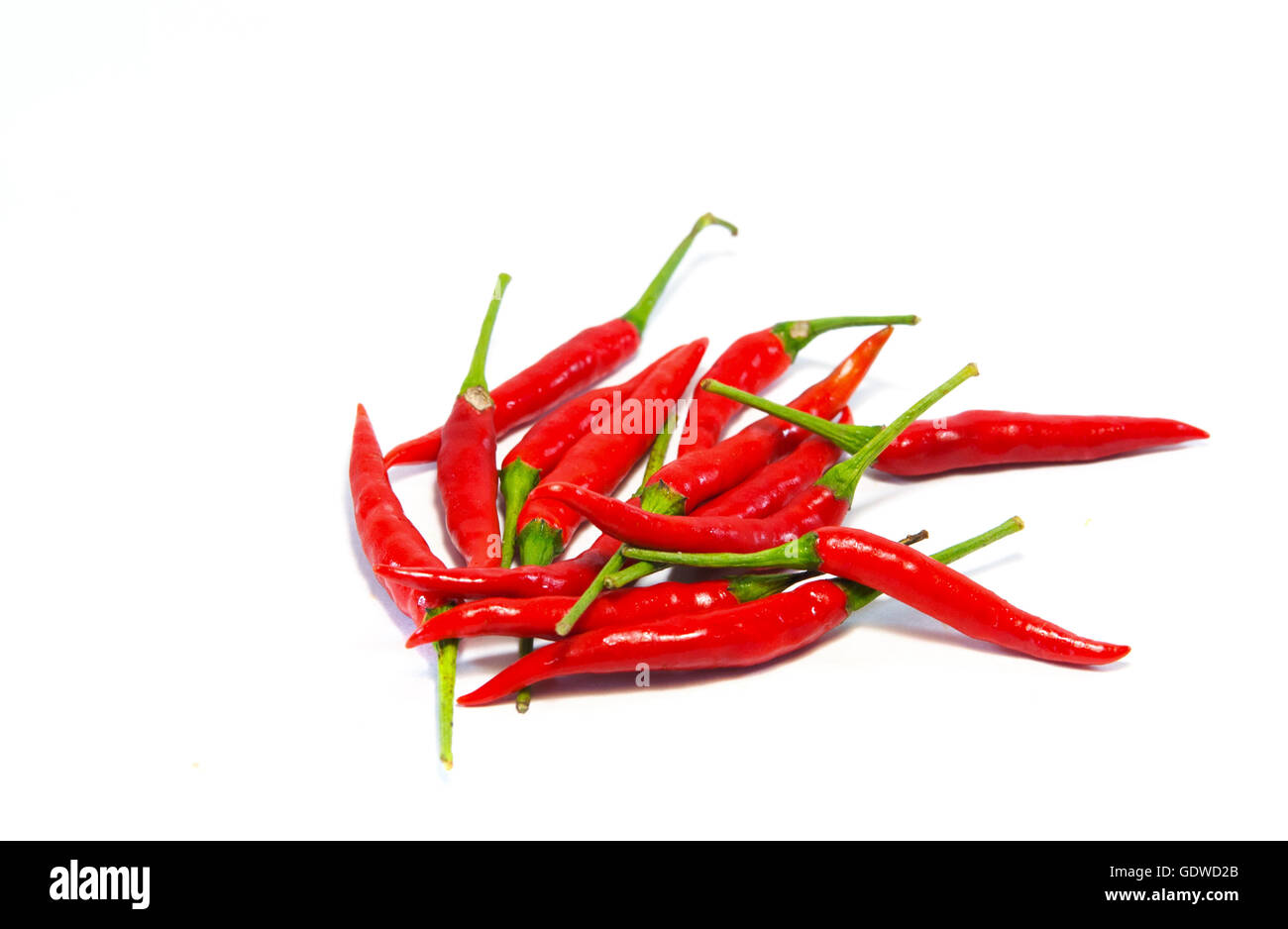 Isolato dei Red Hot Chili Peppers su sfondo bianco. Foto Stock