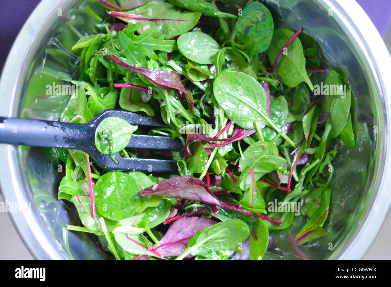 Freschi a foglia di insalata verde Foto Stock