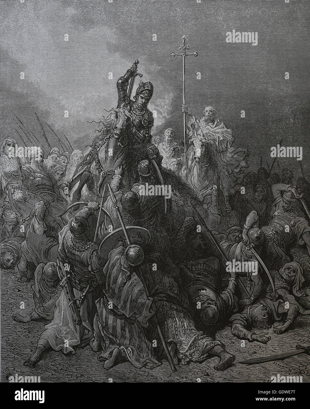 Prima Crociata. Assedio di Antiochia. 1097-1098. Battaglia di Antiochia. Incisione di Gustave Dore. Xix secolo. Foto Stock