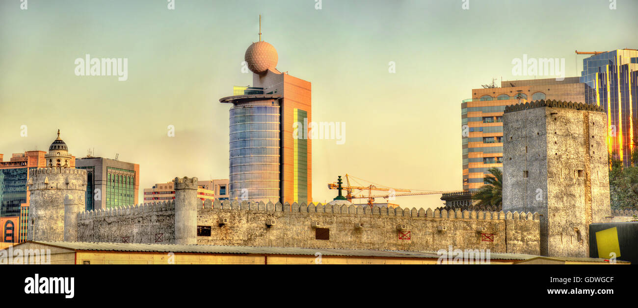 Qasr al-Hosn, un antico fortilizio in Abu Dhabi, Emirati arabi uniti Foto Stock