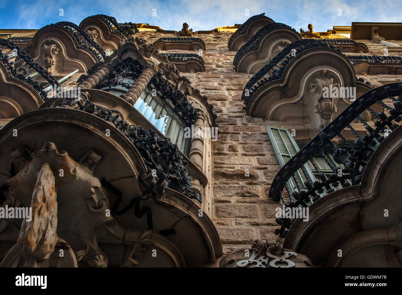 Casa Calvet di Antoni Gaudí, Barcellona Catalonia Spagna Foto Stock