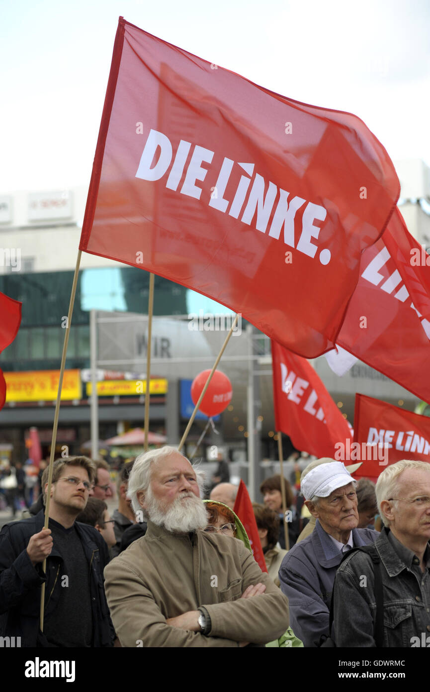 Evento finale della campagna elettorale per le elezioni al Parlamento europeo del partito di sinistra Foto Stock