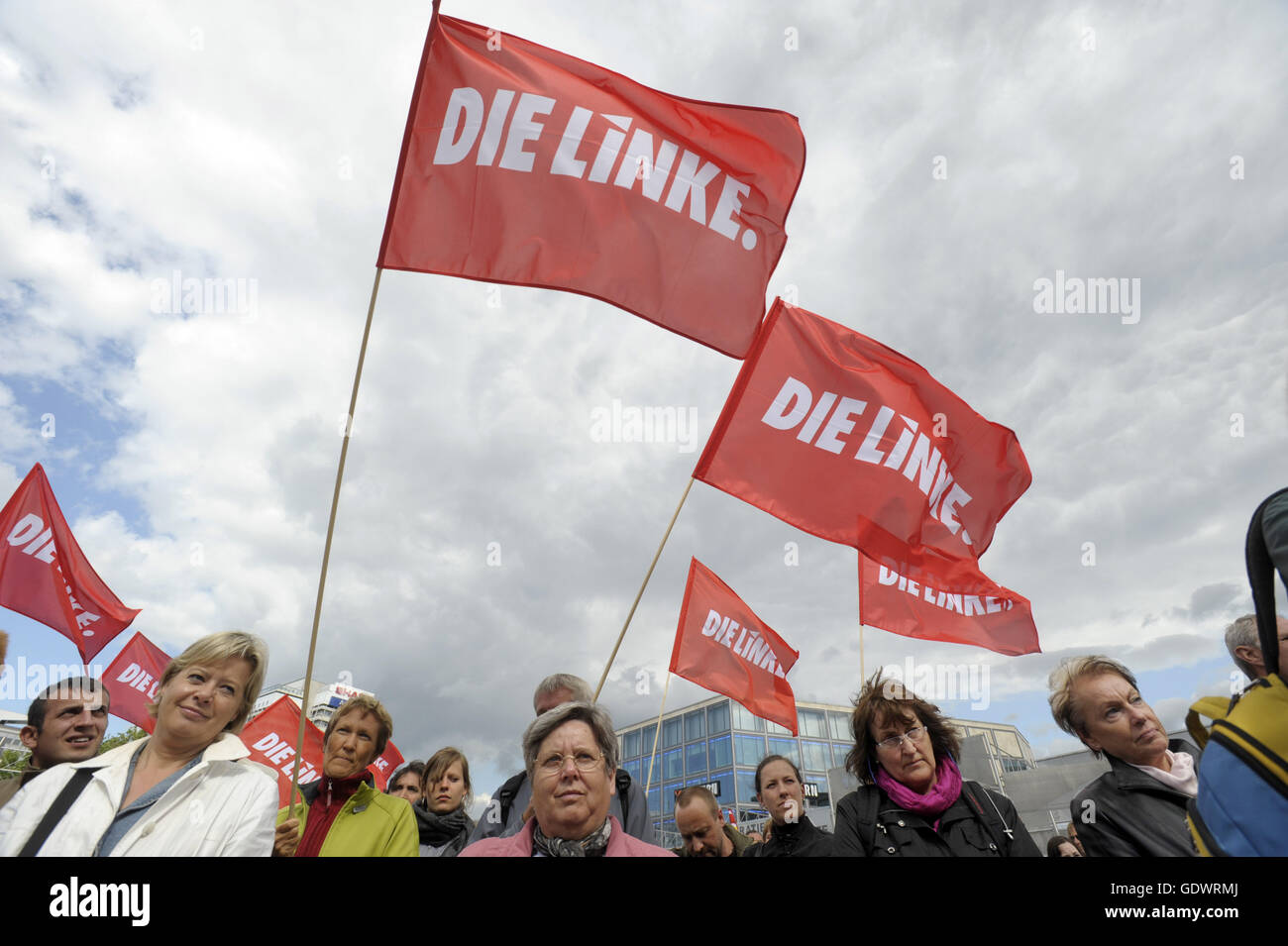 Evento finale della campagna elettorale per le elezioni al Parlamento europeo del partito di sinistra Foto Stock