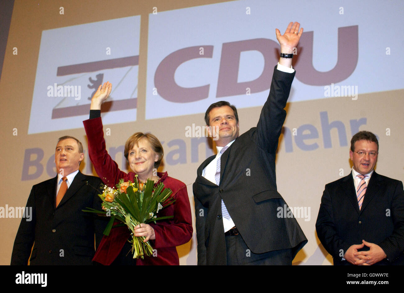 Schmitt, Merkel, Pflueger e Henkel Foto Stock