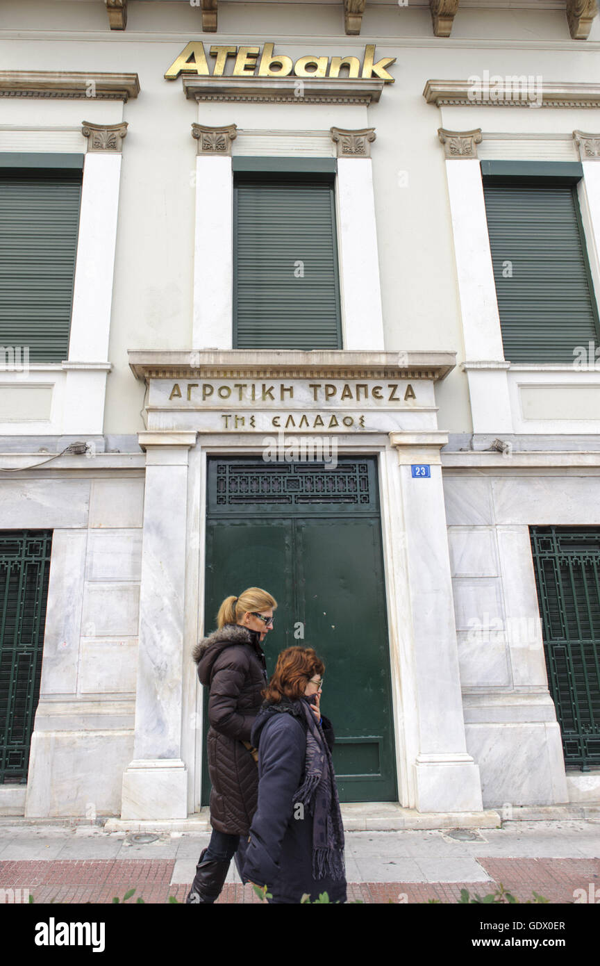 ATEbank in Panepistimiou Street Foto Stock