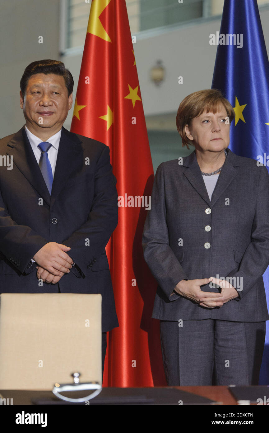 XI e Merkel Foto Stock