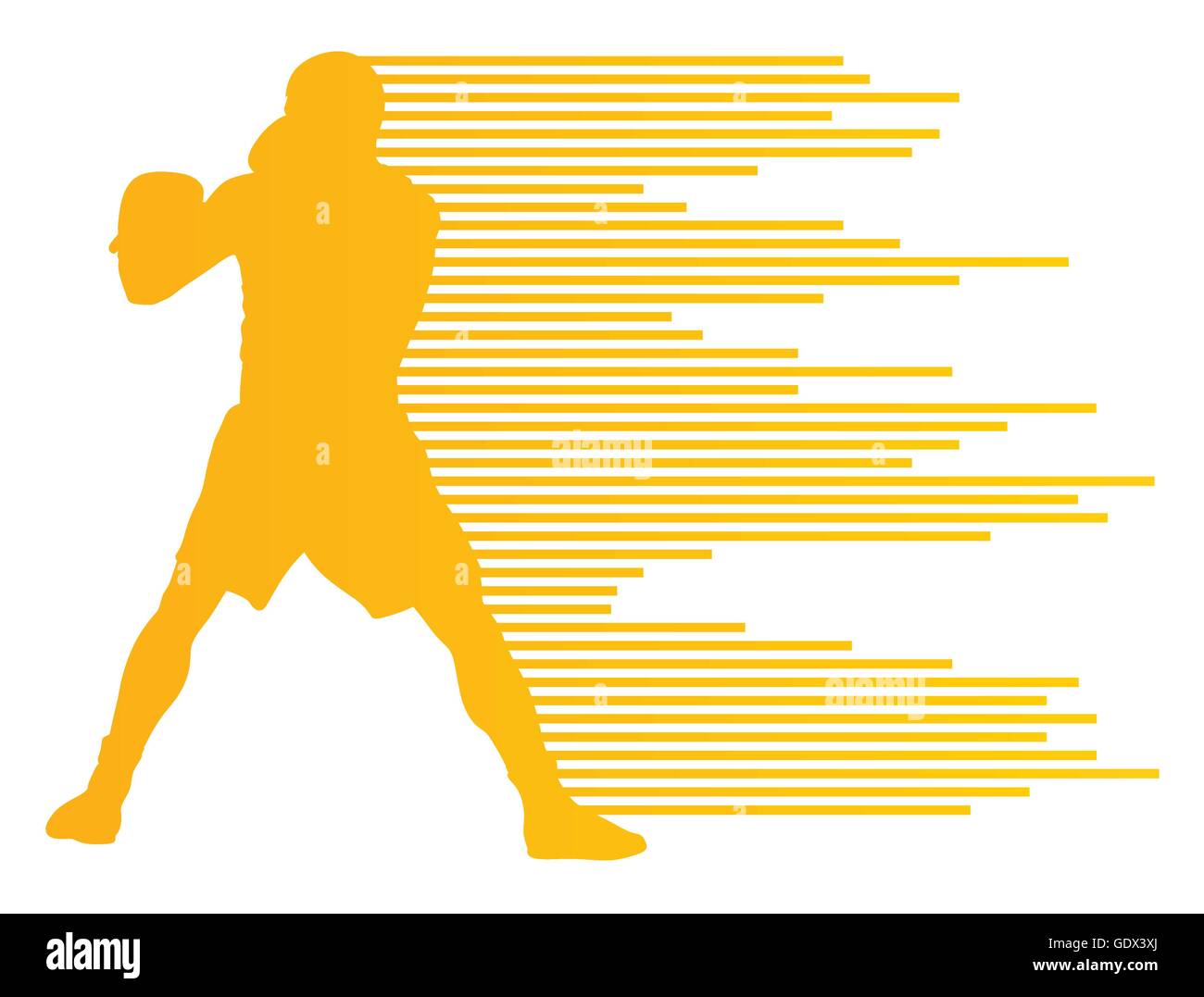 Il pugilato attivo giovani uomini sport silhouettes sfondo astratto illustrazione vettore di fatto il concetto di strisce Illustrazione Vettoriale