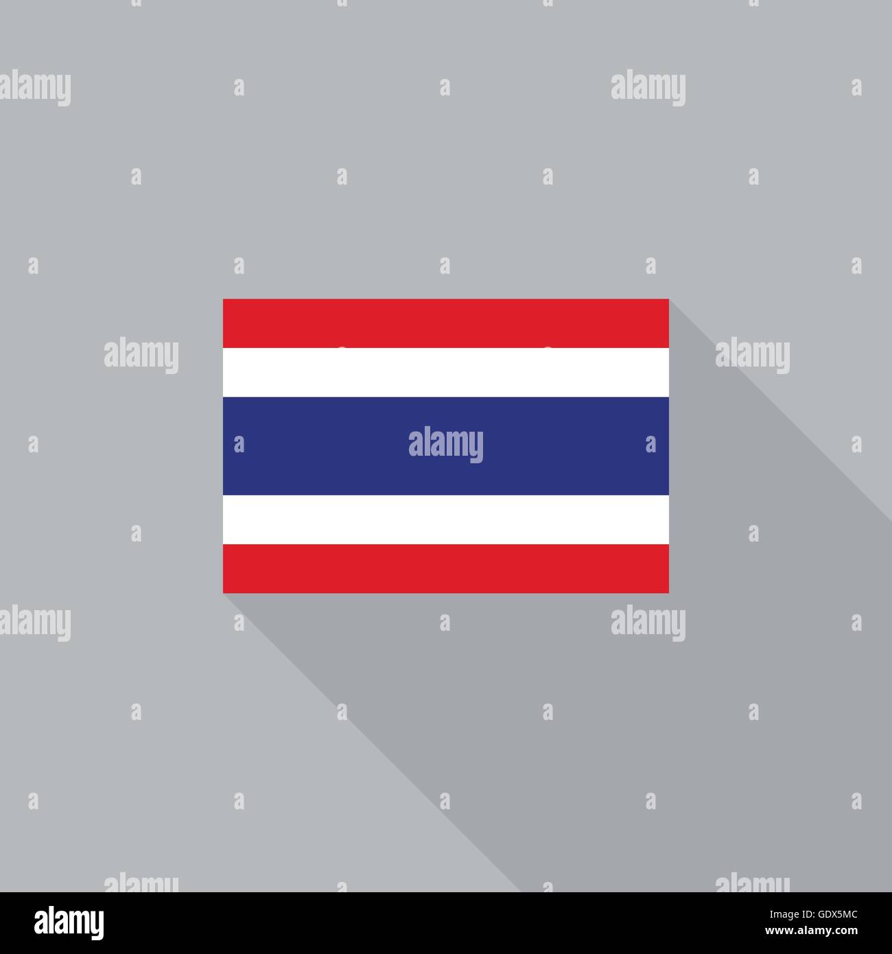 Bandiera della Thailandia design piatto illustrazione vettoriale Illustrazione Vettoriale