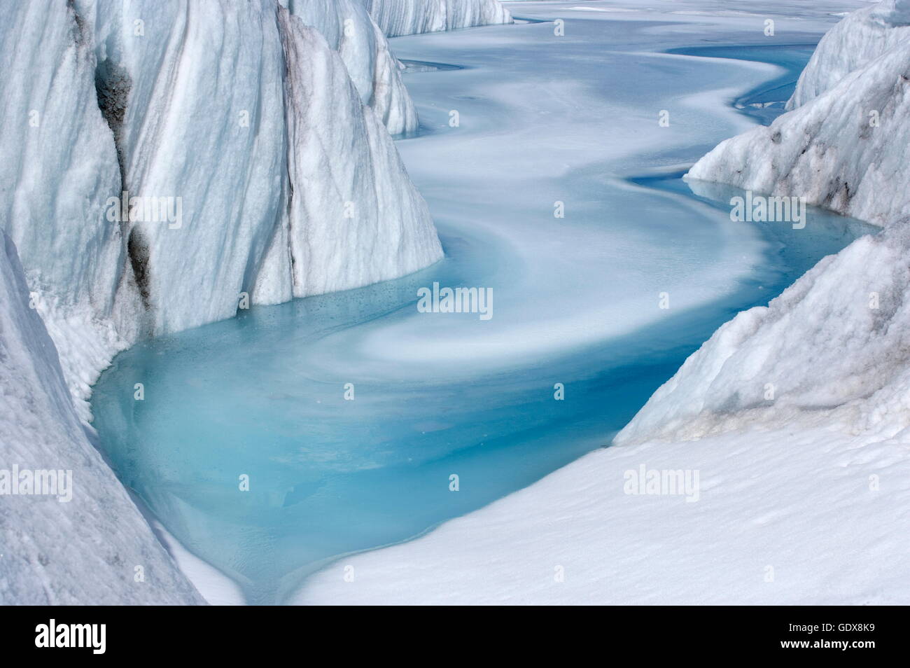 Geografia / viaggi, Francia, lago glaciale sul Mer de Glace ghiacciaio in primavera, Chamonix Mont-Blanc gamma, Additional-Rights-Clearance-Info-Not-Available Foto Stock
