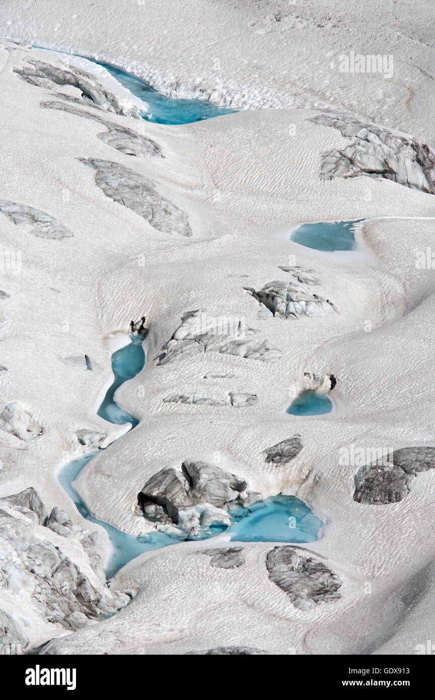 Geografia / viaggi, Francia, lago glaciale sul Mer de Glace ghiacciaio in primavera, Chamonix Mont-Blanc gamma, Additional-Rights-Clearance-Info-Not-Available Foto Stock