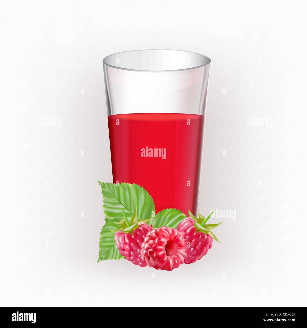Bicchiere di vetro con succo di rasberries Illustrazione Vettoriale