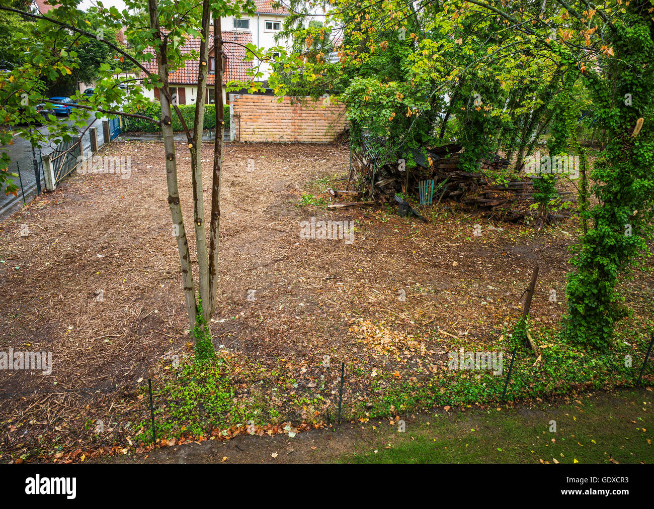 Urban appezzamento di terreno, Strasburgo, Alsazia, Francia, Europa Foto Stock