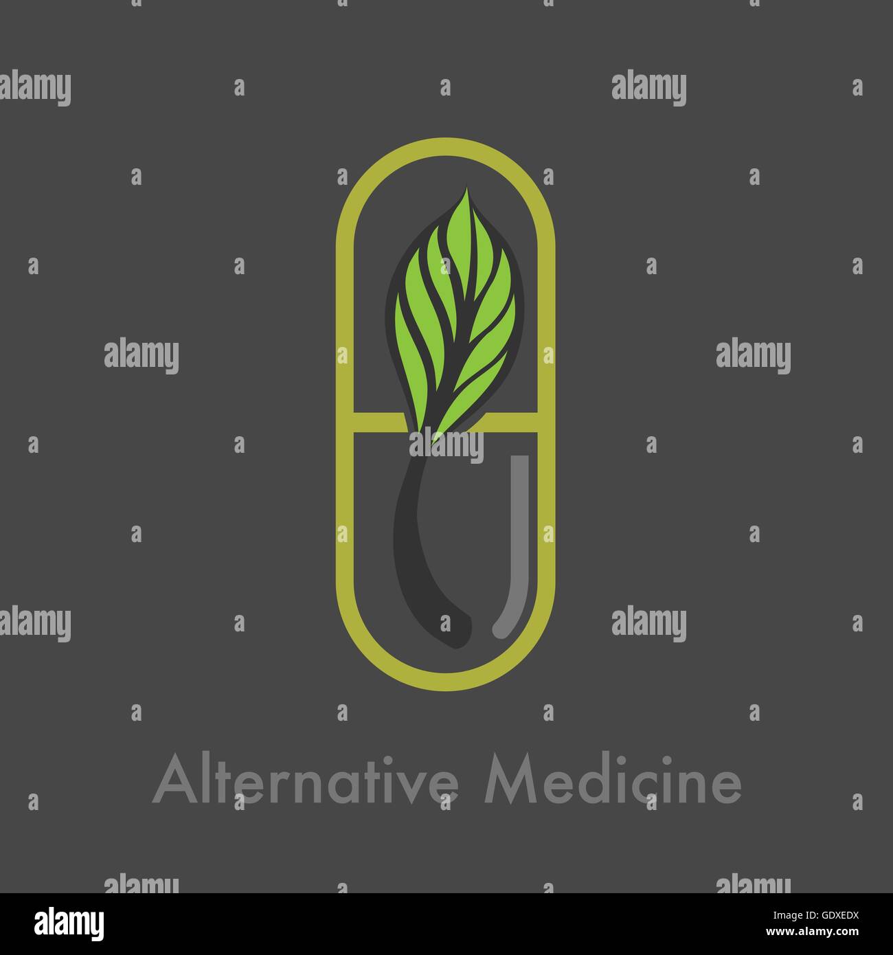 Medicina alternativa vettore logo Illustrazione Vettoriale