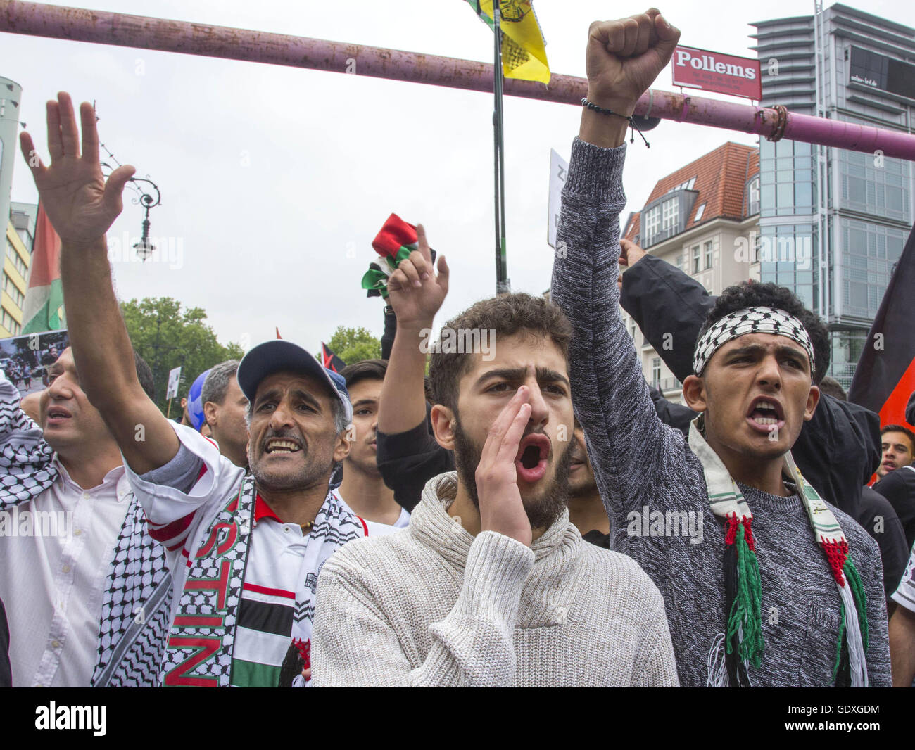 La Al-Quds manifestazione a Berlino, Germania, 2014 Foto Stock