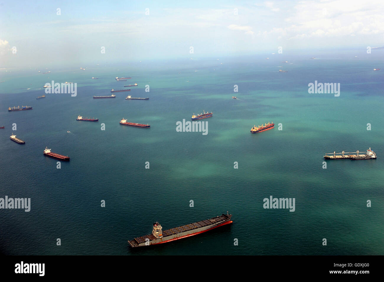 Veduta aerea dello stretto di singapore immagini e fotografie stock ad