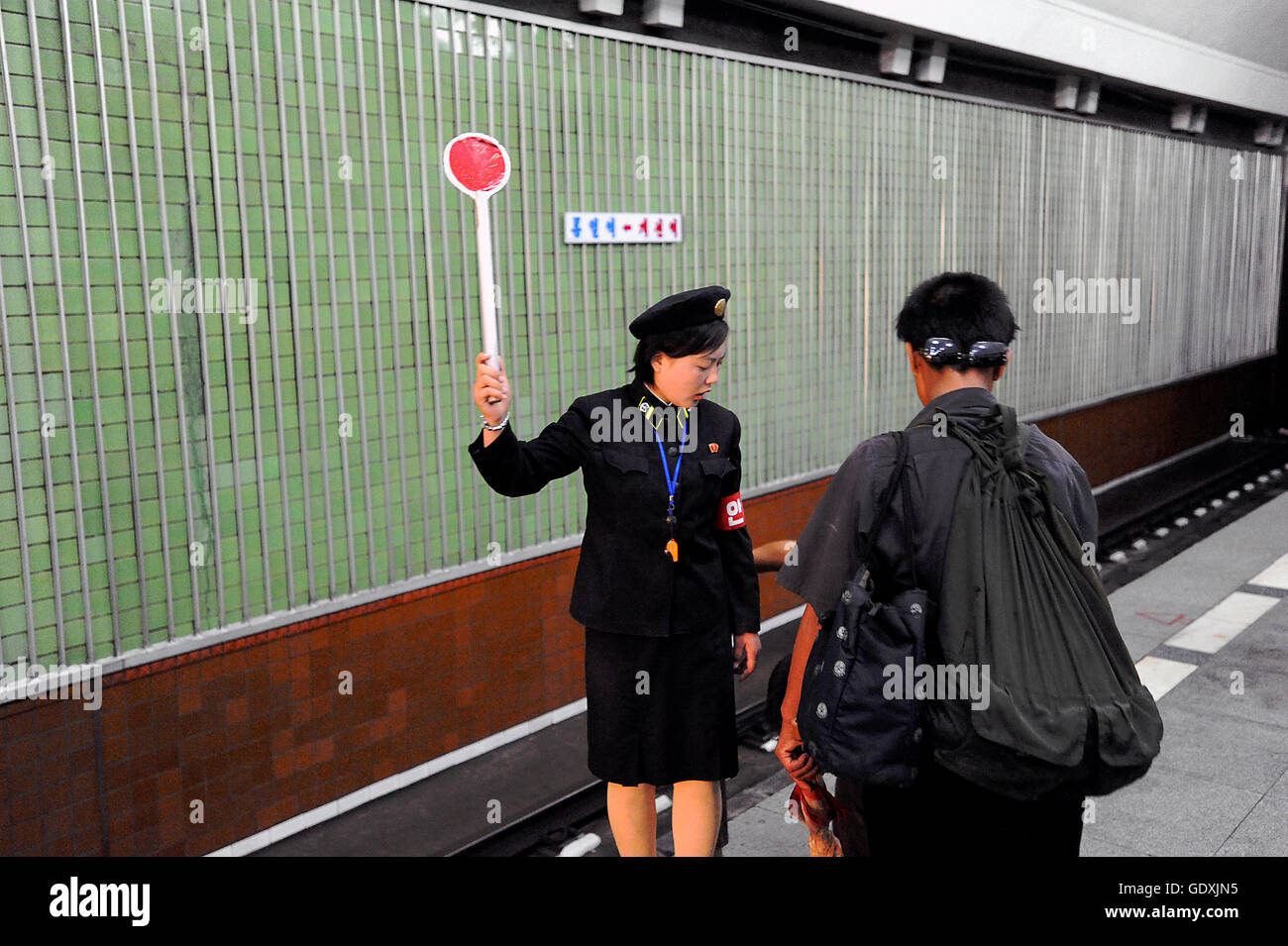 La stazione della metropolitana di Pyongyang Foto Stock