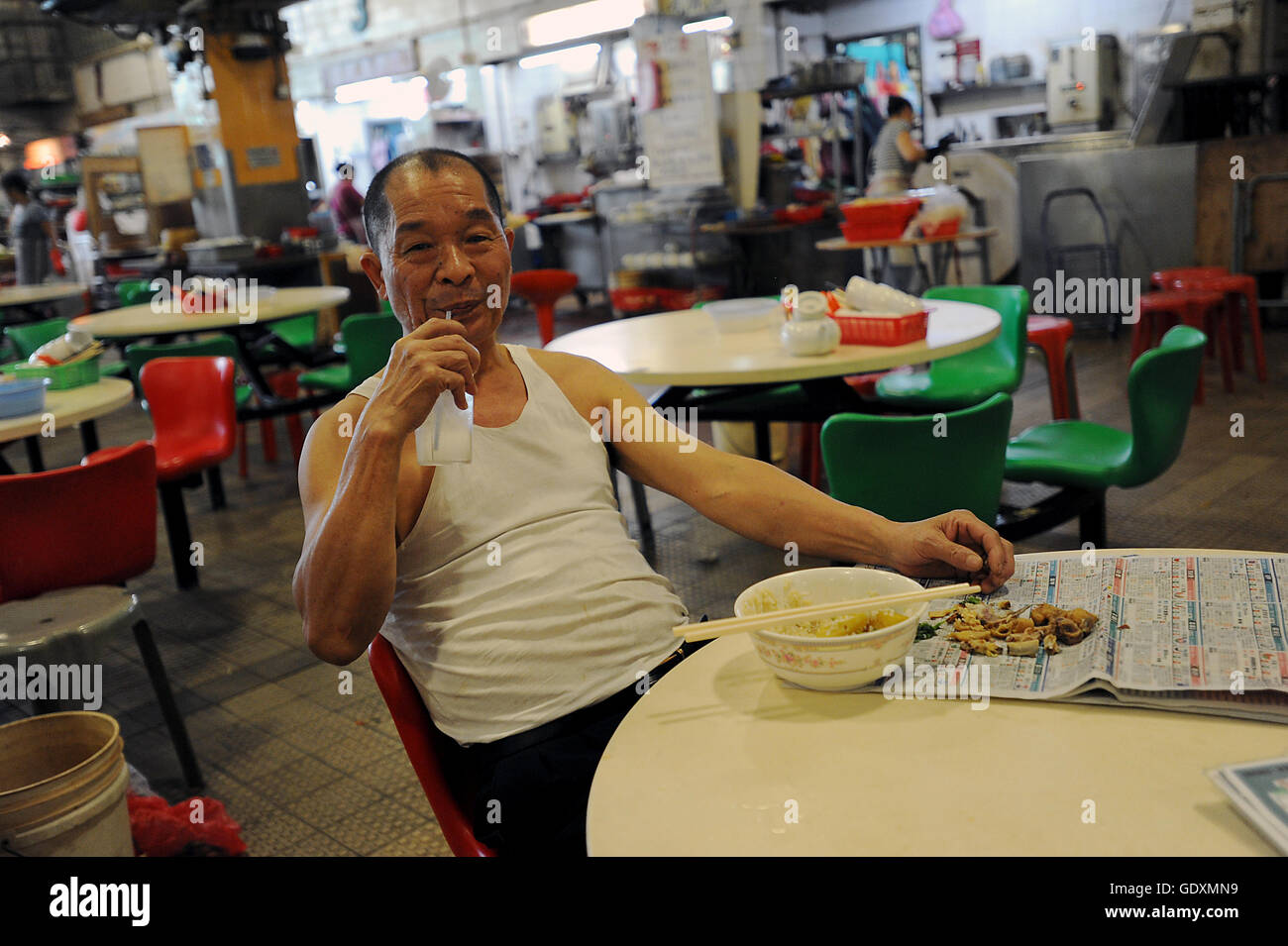 Food court al Pei mercato Ho Foto Stock