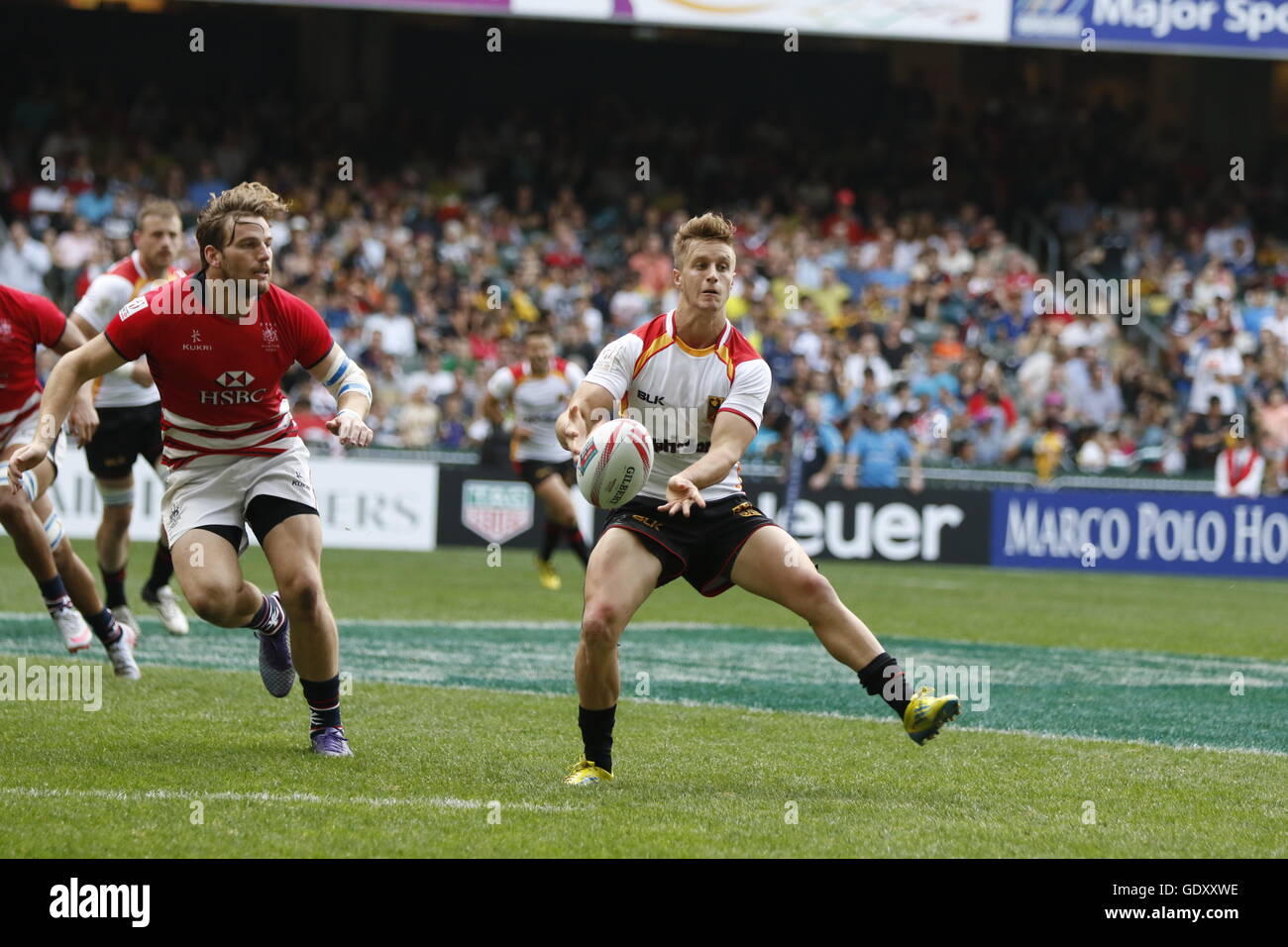 Il tedesco Rugby squadra nazionale a Hong Kong Sevens 2016 Foto Stock